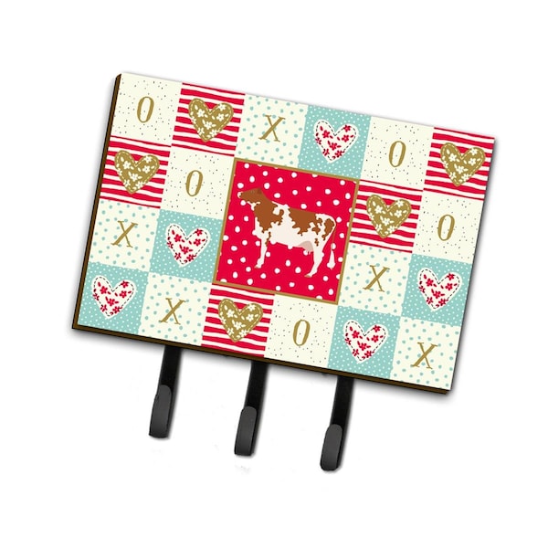 Carolines Treasures 6 x 2 x 9 in. Ayrshire Cow Love Leash or Key Holder CK5254TH68 - main